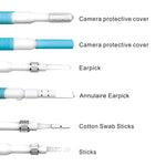 i95 3 in 1 USB Ear Scope Inspection HD 0.3MP Camera Visual Ear Spoon for OTG Android Phones & PC & MacBook, 1.75m Length Cable, 3 in 1 White  0.3MP