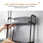 Kitchen Double Layers Magnetic Refrigerator Rack Storage Holder, Double Layers