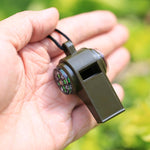 3 in 1 Outdoor Mini Multi-function Portable Handheld Lifesaving Whistle Compass Thermometer, H3-1