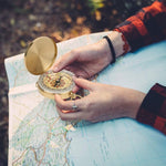 Portable Brass Pocket Camping Hiking Golden Luminous Display Compass Navigation Outdoor Activities Pointing Guide, G50