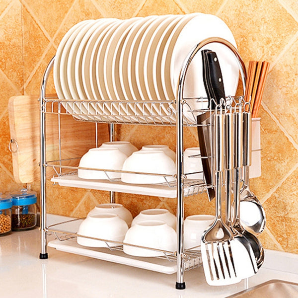 Multi-function Kitchen Stainless Steel Three Layers Arch Shape Rack Ha ...
