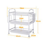 Multi-function Kitchen Stainless Steel Three Layers Flower Shape Steel Sheet Rack Hanging Bowl Dish Holder, Three Layers Flower Shape