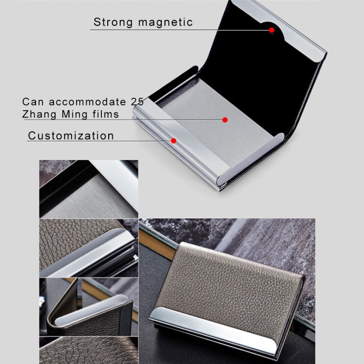 Lichi texture Business Card Holder Credit Card ID Case Holder