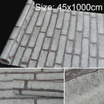 Gray Brick Creative 3D Stone Brick Decoration Wallpaper Stickers Bedroom Living Room Wall Waterproof Wallpaper Roll, Size: 45 x 1000cm, Gray brick