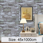 Qingshi Creative 3D Stone Brick Decoration Wallpaper Stickers Bedroom Living Room Wall Waterproof Wallpaper Roll, Size: 45 x 1000cm, Qingshi