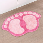 1390 Foot-shaped Non Slip Shaggy Soft Water Absorption Bedroom Bathroom Carpet Mat