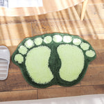 1390 Foot-shaped Non Slip Shaggy Soft Water Absorption Bedroom Bathroom Carpet Mat