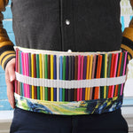 48 Slots Van Gogh Oil Painting Print Pen Bag Canvas Pencil Wrap Curtain Roll Up Pencil Case Stationery Pouch, 48 Slots