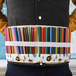 72 Slots Cartoon Animal Print Pen Bag Canvas Pencil Wrap Curtain Roll Up Pencil Case Stationery Pouch, 72 Slots