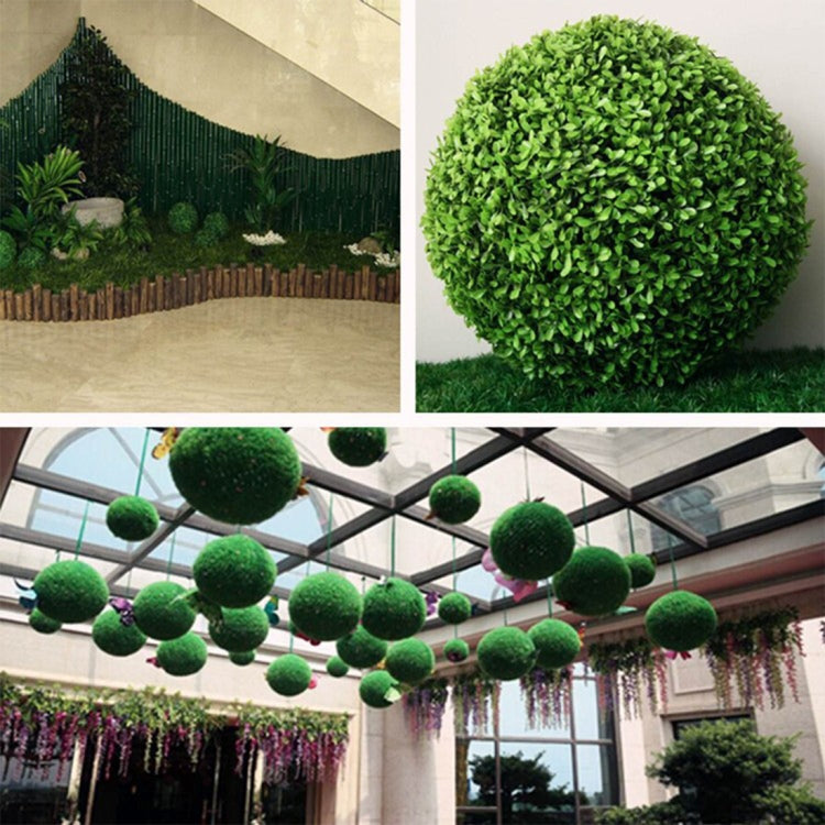Artificial Aglaia Odorata Plant Ball Topiary Wedding Event Home Outdoor Decoration Hanging Ornament, Diameter: 8.7 inch, 8.7 inch