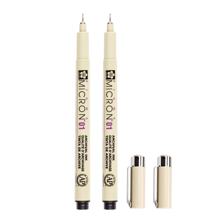 2 PCS Archival Pigment Ink Drawing Fineliner Pens Nib Manga Micron Pen, 0.25mm, 0.3mm, 0.35mm, 0.4mm, 0.45mm, 0.5mm
