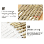 2 PCS Archival Pigment Ink Drawing Fineliner Pens Nib Manga Micron Pen, 0.25mm, 0.3mm, 0.35mm, 0.4mm, 0.45mm, 0.5mm