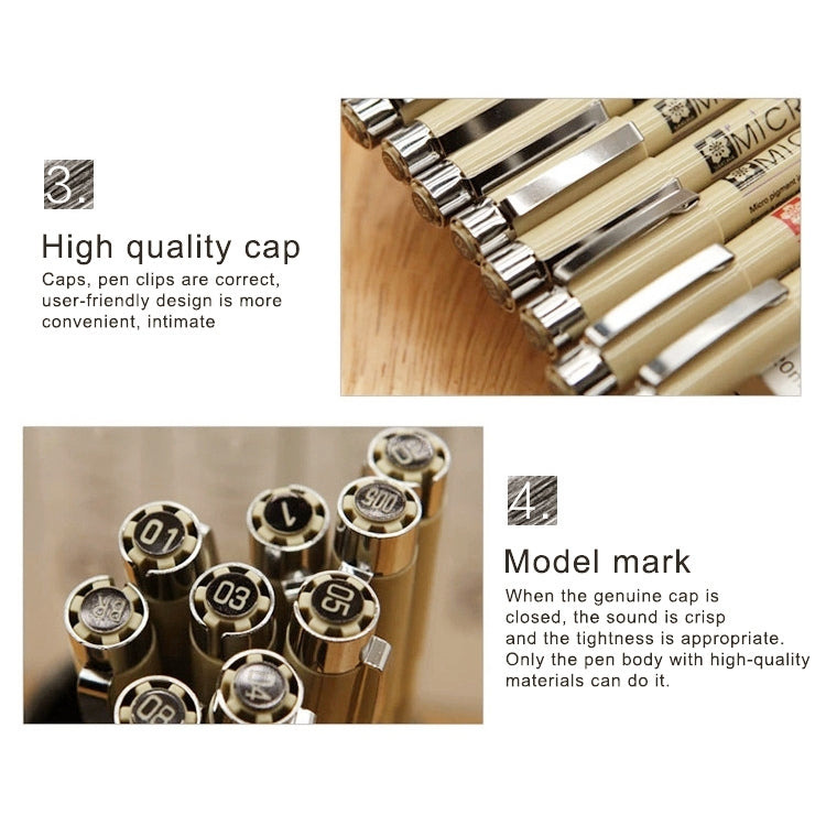 2 PCS Archival Pigment Ink Drawing Fineliner Pens Nib Manga Micron Pen, 0.25mm, 0.3mm, 0.35mm, 0.4mm, 0.45mm, 0.5mm