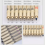 2 PCS Archival Pigment Ink Drawing Fineliner Pens Nib Manga Micron Pen, 0.25mm, 0.3mm, 0.35mm, 0.4mm, 0.45mm, 0.5mm
