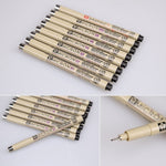 2 PCS Archival Pigment Ink Drawing Fineliner Pens Nib Manga Micron Pen, 0.25mm, 0.3mm, 0.35mm, 0.4mm, 0.45mm, 0.5mm