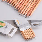 12pcs Drawing Writing Sketch Wooden Pencil Pre-sharpened 2B Art Graphite Pencils, 2B