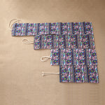 72 Slots Ethnic Print Pen Bag Canvas Pencil Wrap Curtain Roll Up Pencil Case Stationery Pouch, 72 Slots