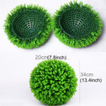 Artificial Green Eucalyptus Plant Ball Topiary Wedding Event Home Outdoor Decoration Hanging Ornament, Diameter: 13.4 inch, 13.4 inch