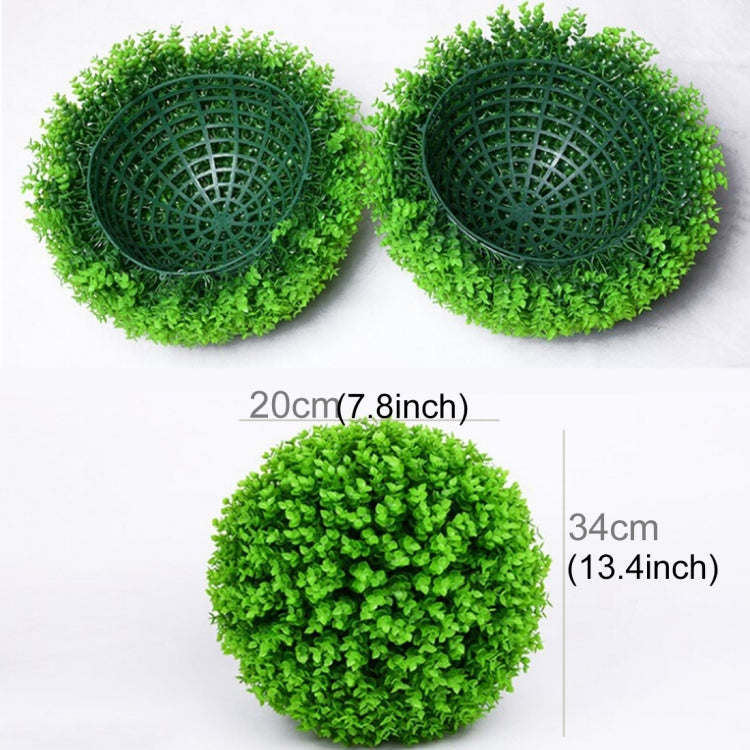 Artificial Green Eucalyptus Plant Ball Topiary Wedding Event Home Outdoor Decoration Hanging Ornament, Diameter: 13.4 inch, 13.4 inch