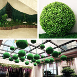 Artificial Green Eucalyptus Plant Ball Topiary Wedding Event Home Outdoor Decoration Hanging Ornament, Diameter: 13.4 inch, 13.4 inch