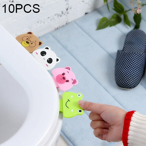 10 PCS Cute Cartoon Portable Convenient Toilet Lid Device Mention Toilet Set, Random Style Delivery, Cute Cartoon Toilet Lid Device