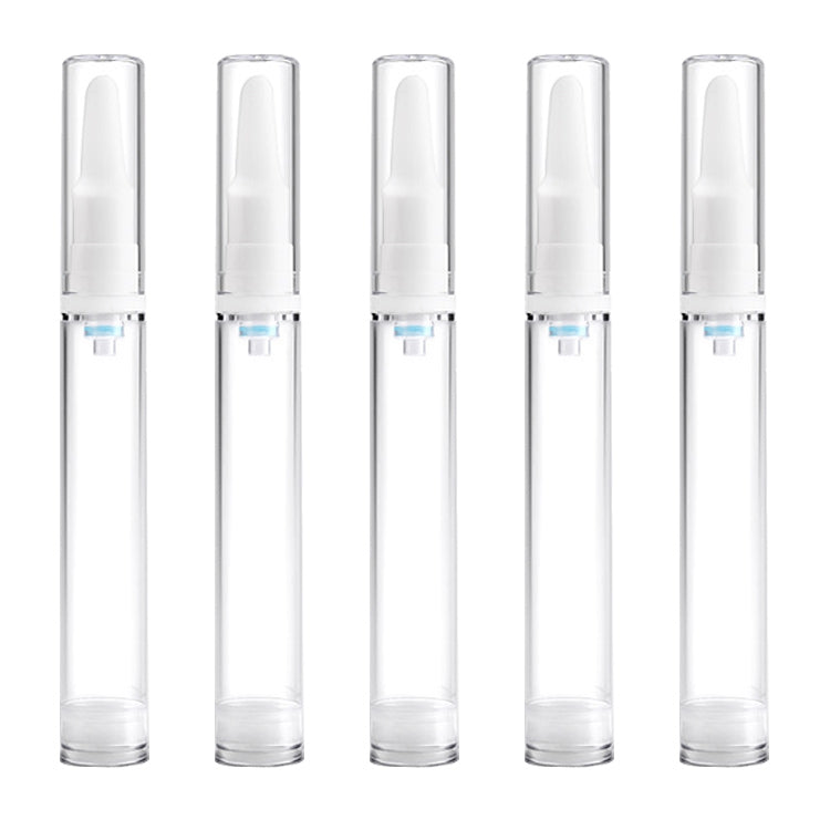 5 PCS Clear Empty Travel Portable Refillable Plastic Pump Bottle Containers, 15ml, 15ml