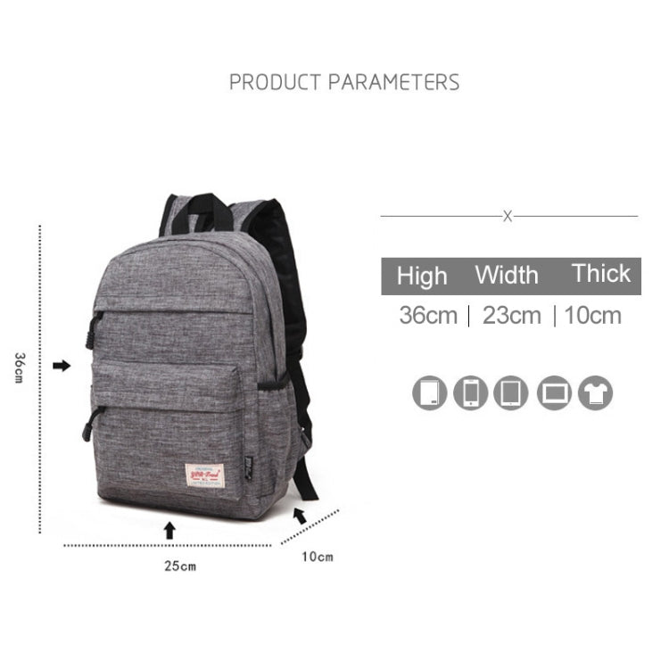 حقيبة ظهر متعددة الوظائف من قماش الكانفاس لأجهزة الكمبيوتر المحمولة للطلاب بمقاس 13-15 بوصة، الحجم: 36x25x10 سم