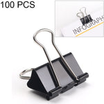 100PCS 19mm Black Metal Clip Notes Letter Paper Clip Office Bind, 100PCS / 19mm