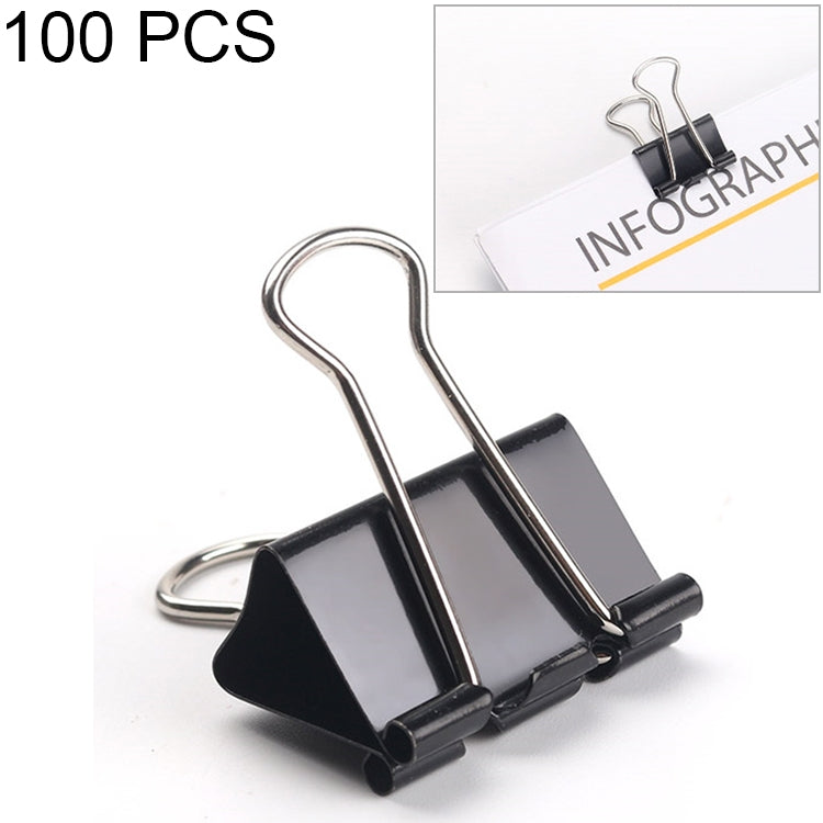100PCS 19mm Black Metal Clip Notes Letter Paper Clip Office Bind, 100PCS / 19mm