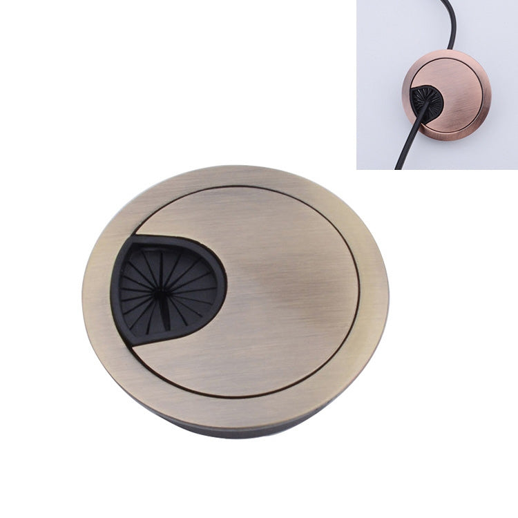 Desk Computer Desktop Zinc Alloy Round Threading Box Hole Cover, Hole Diameter: 80mm (Green Bronze), 80mm
