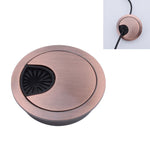 Desk Computer Desktop Zinc Alloy Round Threading Box Hole Cover, Hole Diameter: 80mm (Green Bronze), 80mm