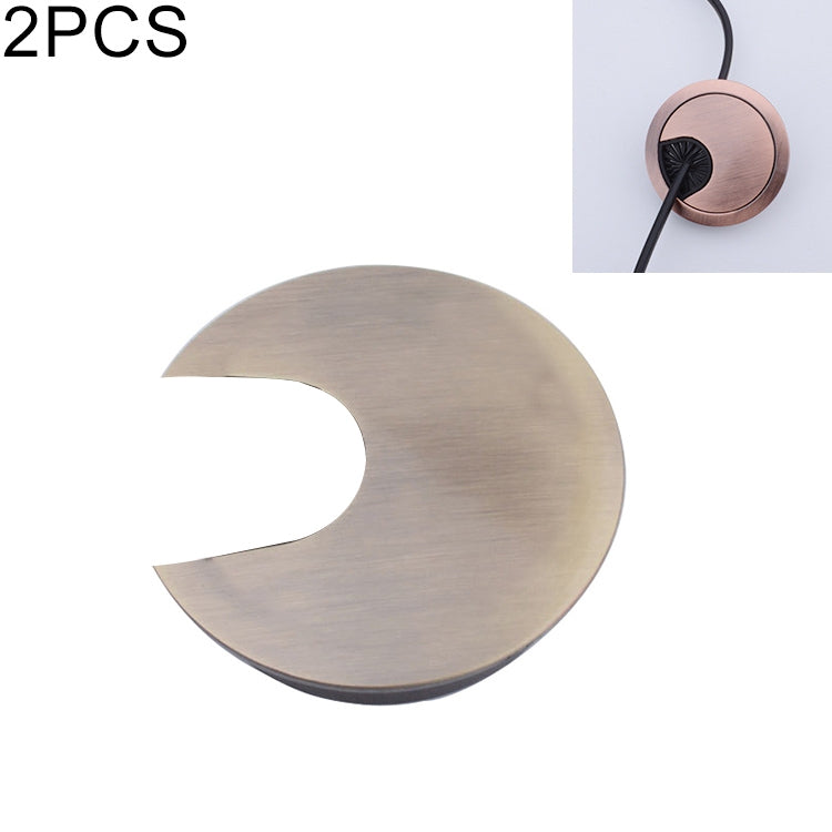 2 PCS Desk Computer Desktop Zinc Alloy Round Threading Box Hole Cover, Hole Diameter: 35mm (Bright Gold), 35mm Green Bronze, 35mm Red Bronze, 35mm Matte Black, 35mm Matte Silver, 35mm Brushed Steel, 35mm Bright Gold
