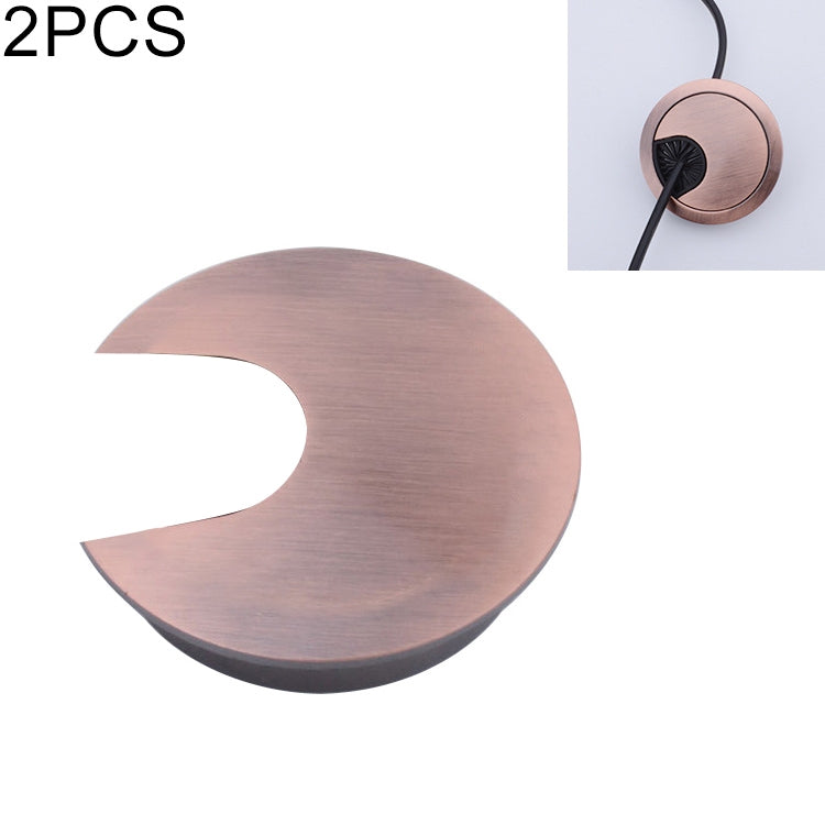 2 PCS Desk Computer Desktop Zinc Alloy Round Threading Box Hole Cover, Hole Diameter: 35mm (Bright Gold), 35mm Green Bronze, 35mm Red Bronze, 35mm Matte Black, 35mm Matte Silver, 35mm Brushed Steel, 35mm Bright Gold