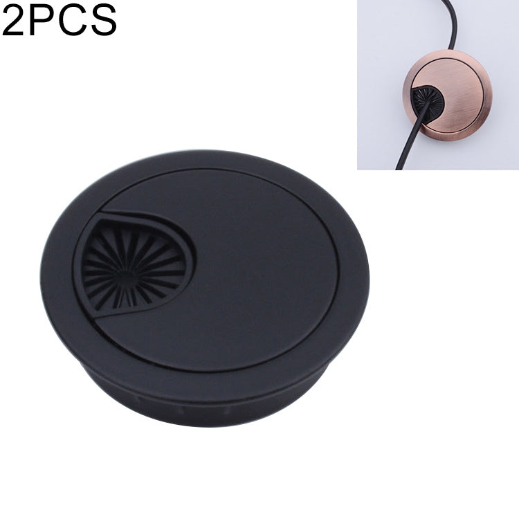 2 PCS Desk Computer Desktop Zinc Alloy Round Threading Box Hole Cover, Hole Diameter: 50mm (Bright Gold), 50mm
