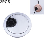 2 PCS Desk Computer Desktop Zinc Alloy Round Threading Box Hole Cover, Hole Diameter: 50mm (Bright Gold), 50mm