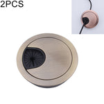 2 PCS Desk Computer Desktop Zinc Alloy Round Threading Box Hole Cover, Hole Diameter: 53mm  (Bright Gold), 53mm
