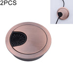 2 PCS Desk Computer Desktop Zinc Alloy Round Threading Box Hole Cover, Hole Diameter: 53mm  (Bright Gold), 53mm