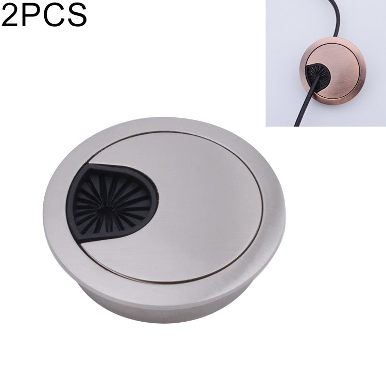 2 PCS Desk Computer Desktop Zinc Alloy Round Threading Box Hole Cover, Hole Diameter: 53mm  (Bright Gold), 53mm