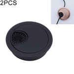 2 PCS Desk Computer Desktop Zinc Alloy Round Threading Box Hole Cover, Hole Diameter: 60mm (Green Bronze), 60mm
