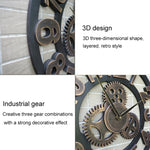 Retro Wooden Round Single-sided Gear Clock Rome Number Wall Clock, Diameter: 70cm, Rome Number 70cm, Rome Number  70cm