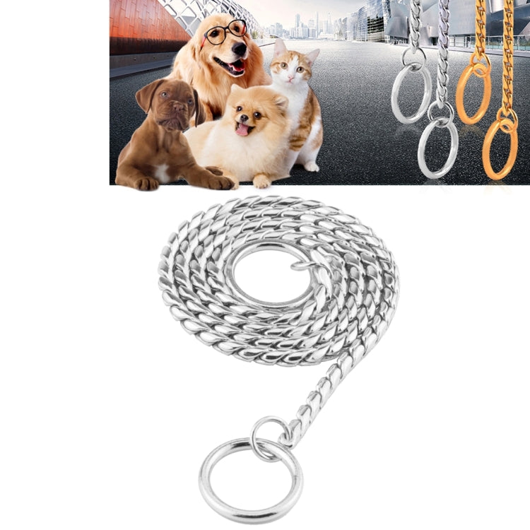 Pet Collars Pet Neck Strap Dog Neckband Snake Chain Dog Chain  Solid  Metal Chain Dog Collar，Length:50cm, 50cm
