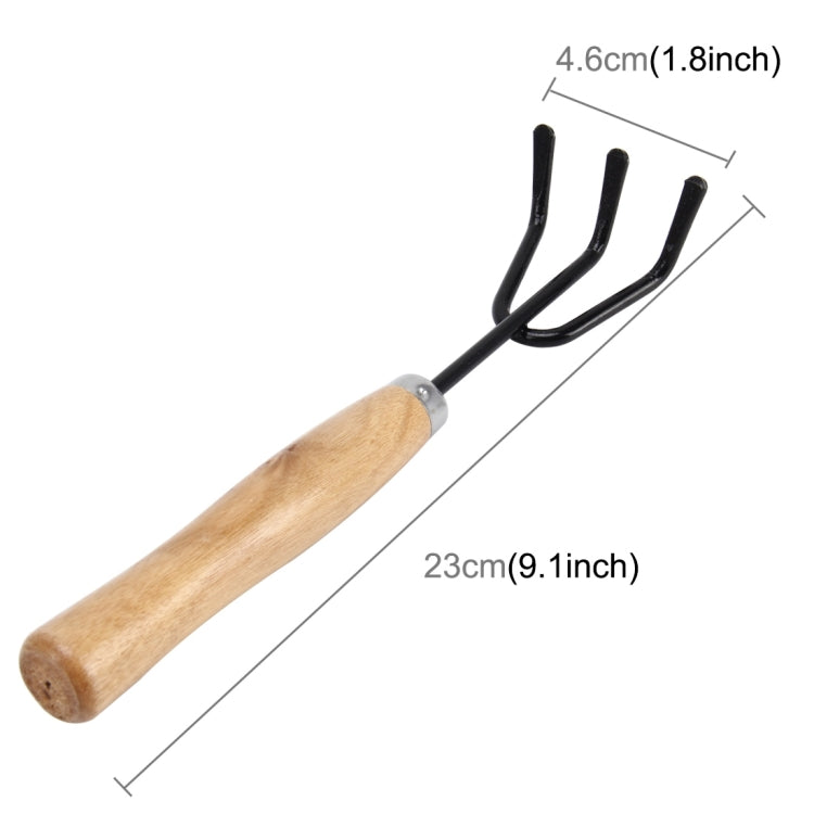Rake Shovel Digging Trowel 3 in 1  Wooden Handle Metal Head Mini Garden Plant Tool Gardening Tool Garden Flower Tools Garden Tools Combination Set, Plant Tool 3