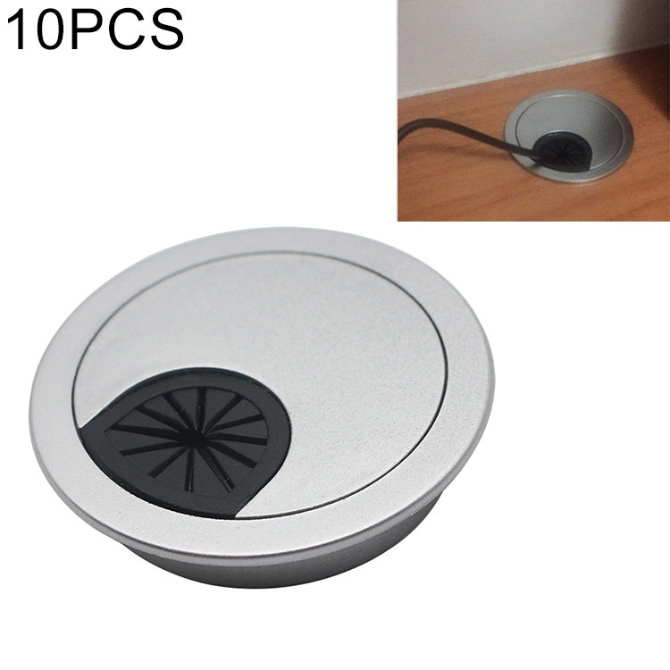 10 PCS Desk Computer Desktop Plastic Round Threading Box Hole Cover, Hole Diameter: 53mm, 53mm