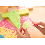 10 PCS Creative Candy Color Drawing Ruler Speed Sketchpad Art Ruler Template, Random Color Delivery, Speed Sketchpad