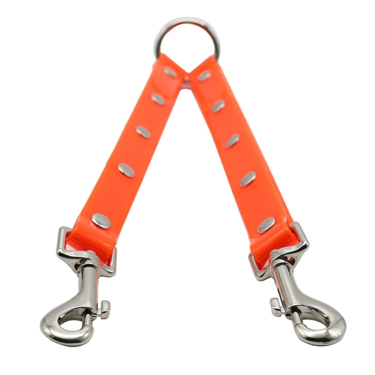 TPU Material Pet Dogs 2 in 1 Tangle-free Traction Rope Double Pet Dog Walking Leash, Length: 25 cm, 2 in 1 (Red)