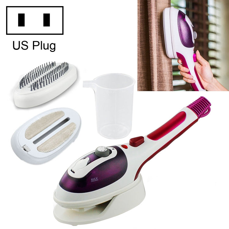 Multifunction Household Handheld Steamer Travel Portable Hand - Held Steam Hanging Hot Machine Ceramic Bottom with Flannelette Brush & Hair Brush & Measuring Cup,US Plug, US Plug Blue, US Plug Purple