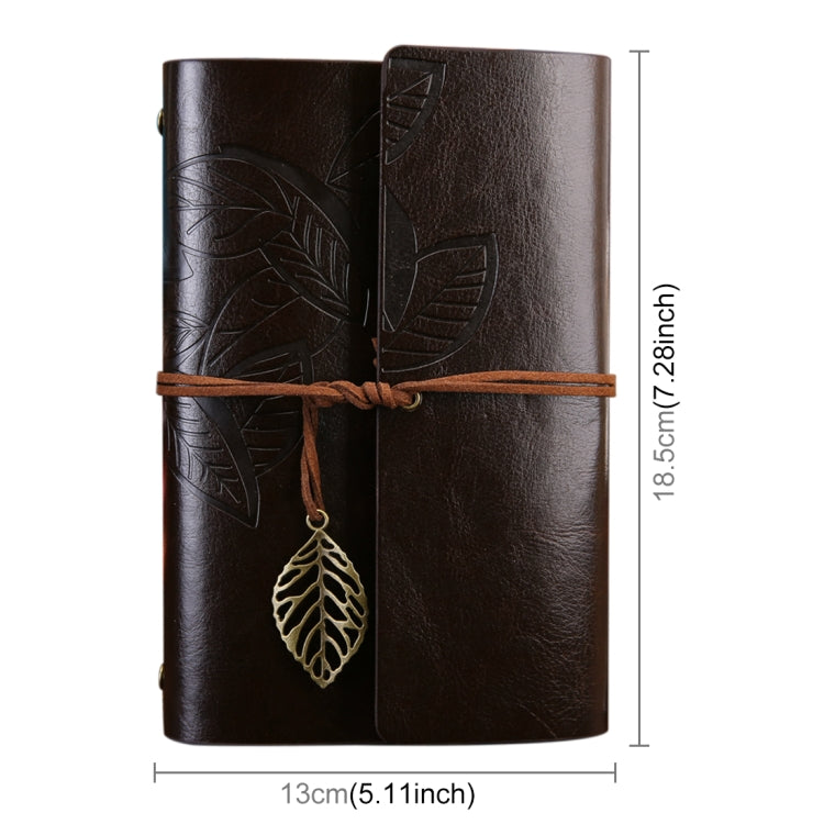 Creative Retro Autumn Leaves Pattern Loose-leaf Travel Diary Notebook, Size: S, S