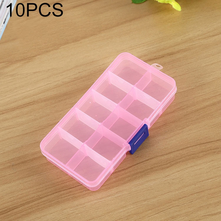 10 PCS Removable Grid Plastic Box Organizer for Jewelry Earring Fishing Hook Small Accessories, Size: Small, 10 Slots, 10 Slots  (White+Blue), 10 Slots (Pink+Blue), 10 Slots (Orange + blue), 10 Slots (Purple+Blue), 10 Slots  (White+Pink)