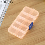 10 PCS Removable Grid Plastic Box Organizer for Jewelry Earring Fishing Hook Small Accessories, Size: Small, 10 Slots, 10 Slots  (White+Blue), 10 Slots (Pink+Blue), 10 Slots (Orange + blue), 10 Slots (Purple+Blue), 10 Slots  (White+Pink)