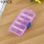 10 PCS Removable Grid Plastic Box Organizer for Jewelry Earring Fishing Hook Small Accessories, Size: Small, 10 Slots, 10 Slots  (White+Blue), 10 Slots (Pink+Blue), 10 Slots (Orange + blue), 10 Slots (Purple+Blue), 10 Slots  (White+Pink)